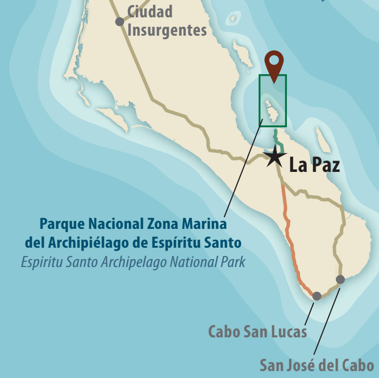 Mapa de localización Isla Espíritu Santo